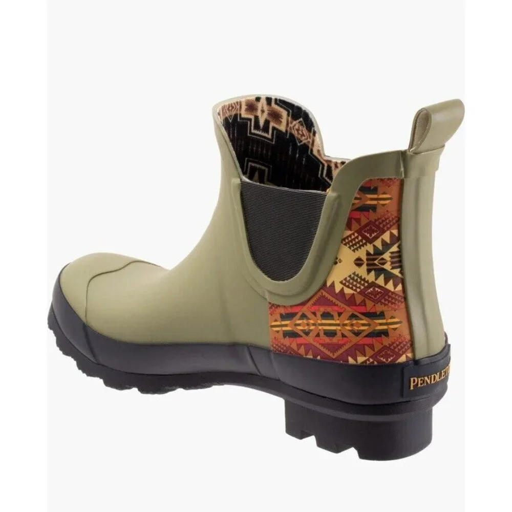 Pendleton Journey West Chelsea Rubber‎ Rain Boots Moss Aztec Womens Sz 6 NEW